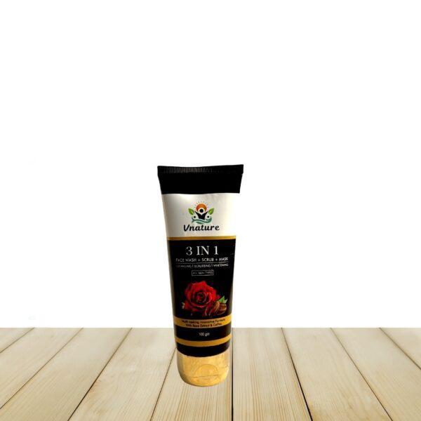 3IN1 FACE-WASH AND SCRUB AND MASK(COFFEE+ROSE) - Image 2